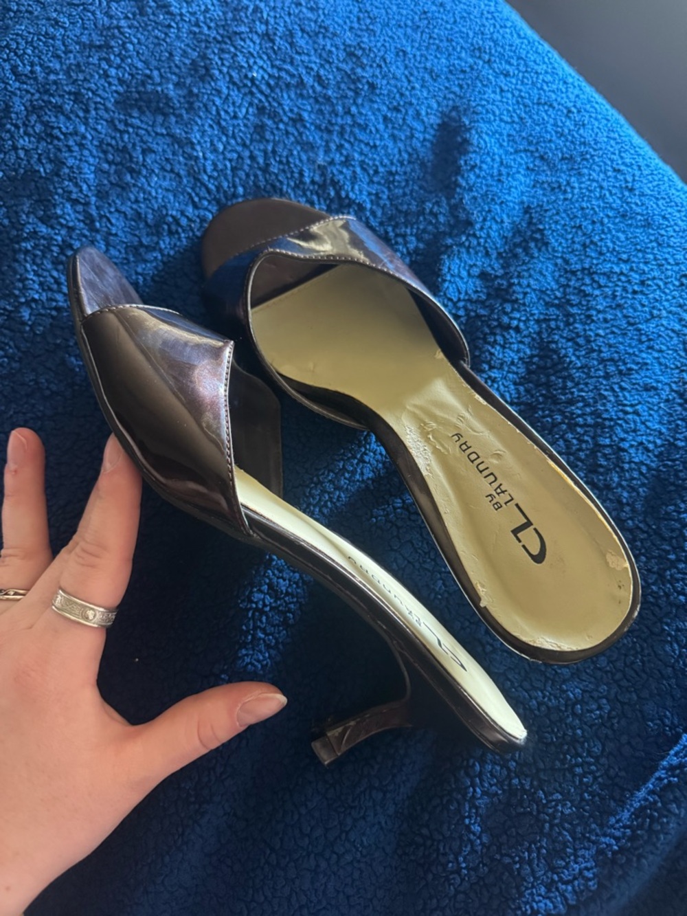 CL by Laundry Black Patent Heels